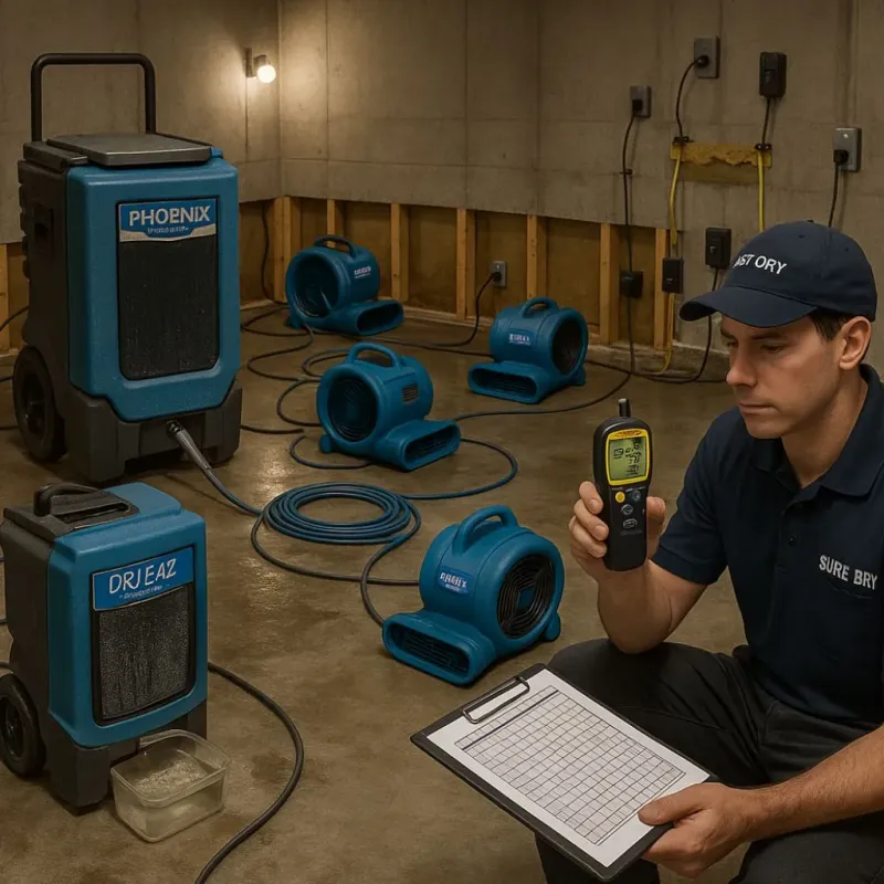 Structural Drying and Dehumidification process in Kingston, OH